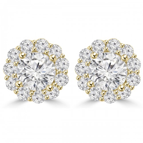2.05 Ct Ladies Round Cut Diamond Stud Earring In 14 kt Yellow Gold